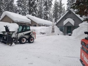 snow scene tractor cabin